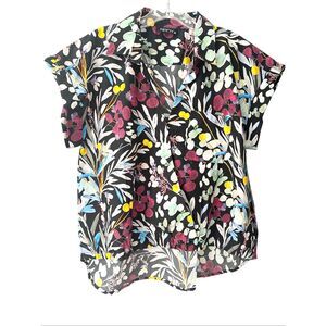 APNY Women's Printed Botanical Cotton High-Low Wrap Top Sz XL
